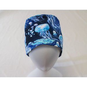 Blue Jellyfish Surgical Scrub Cap Chemo Dentist Hat